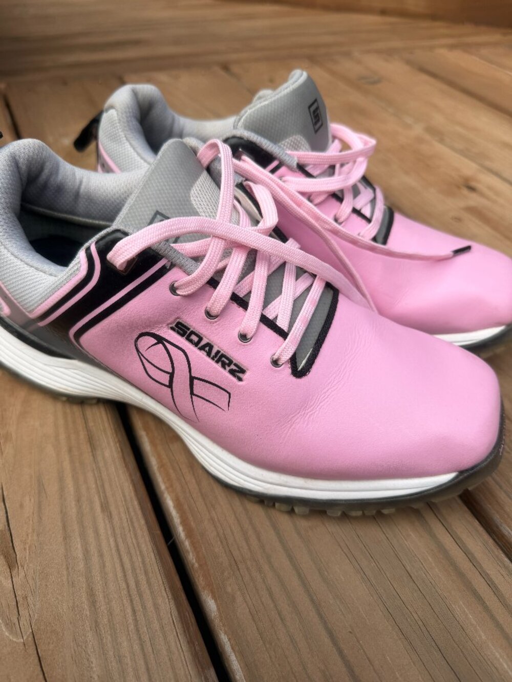 Sqairz Women's Golf Shoes Pink Breast Cancer Awareness Size 9.5